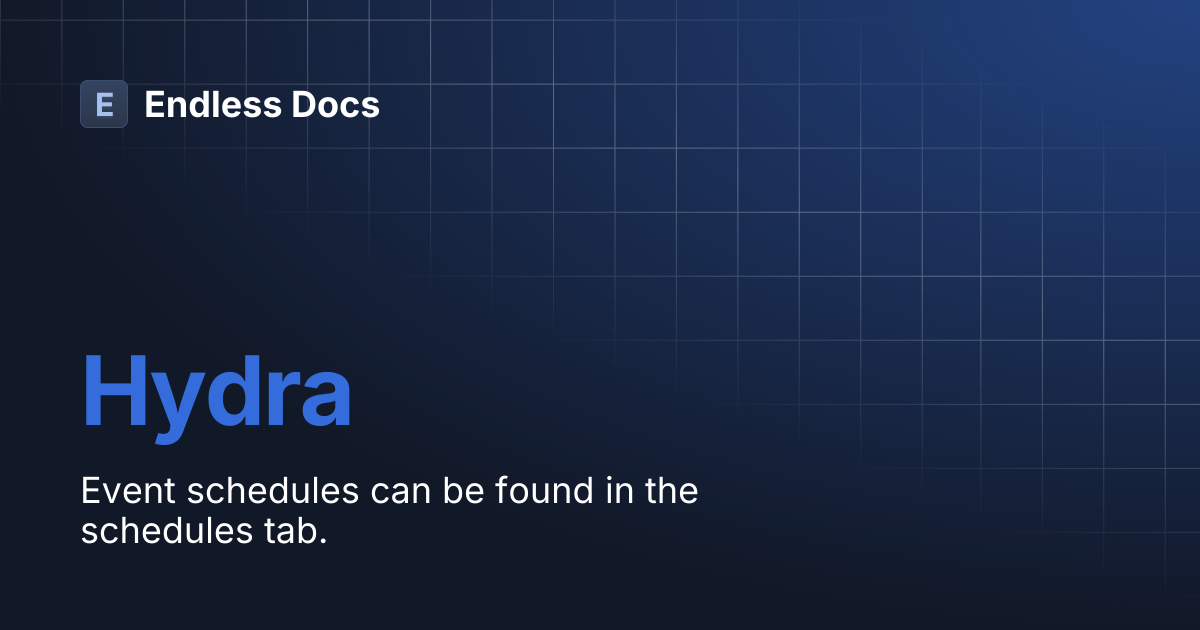 Hydra | Endless Docs